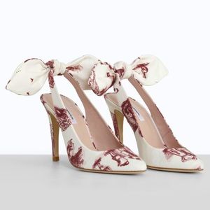 Carven toile de jouy sllingback heels shoes